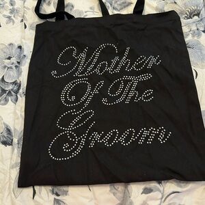 Black Tote Bag with Rhinestone Design for wedding for Mother of the Groom